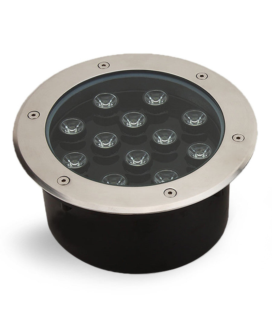 Faretto 12w 12 Led Incasso Pavimento Faro Giardino Bianco Calpestabile Ip68         