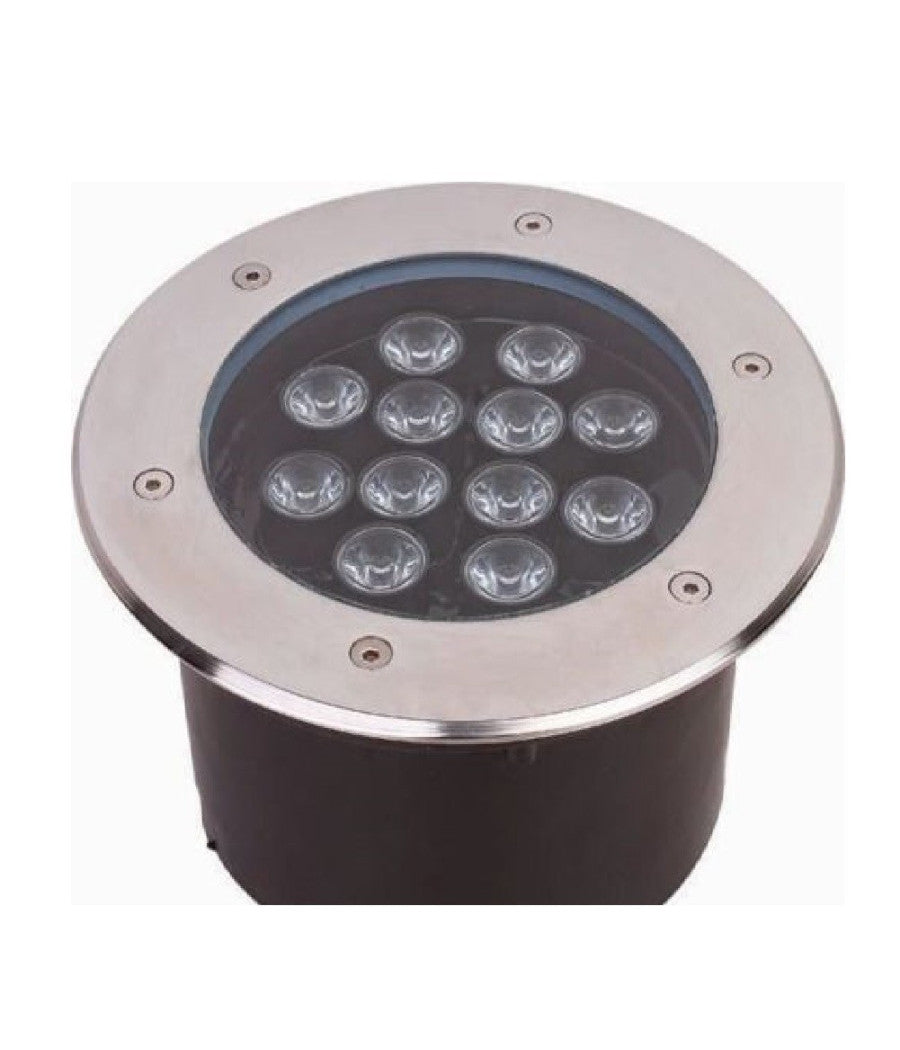 Faretto 12w 12 Led Incasso Pavimento Faro Giardino Bianco Calpestabile Ip68         