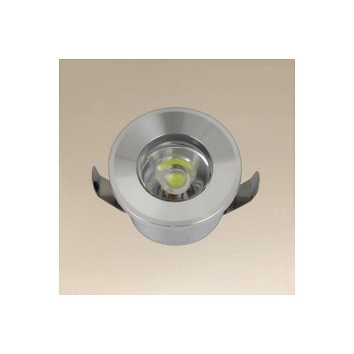 Trade Shop - Faretto 1w Led Incasso A Soffitto Ip20 Argento Mini Spot Segnapassi Luce Calda 00267 -        