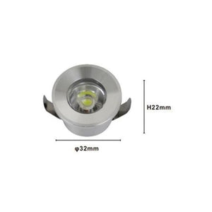 Trade Shop - Faretto 1w Led Incasso A Soffitto Ip20 Argento Mini Spot Segnapassi Luce Calda 00267 -        