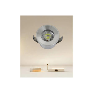 Trade Shop - Faretto 1w Led Incasso A Soffitto Ip20 Argento Mini Spot Segnapassi Luce Calda 00267 -        