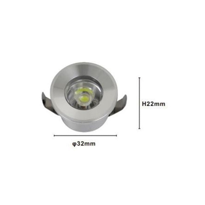 Trade Shop - Faretto 1w Led Incasso A Soffitto Ip20 Argento Mini Spot Segnapassi Luce Fredda 00243         