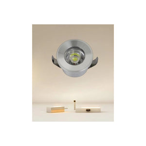 Trade Shop - Faretto 1w Led Incasso A Soffitto Ip20 Argento Mini Spot Segnapassi Luce Fredda 00243         