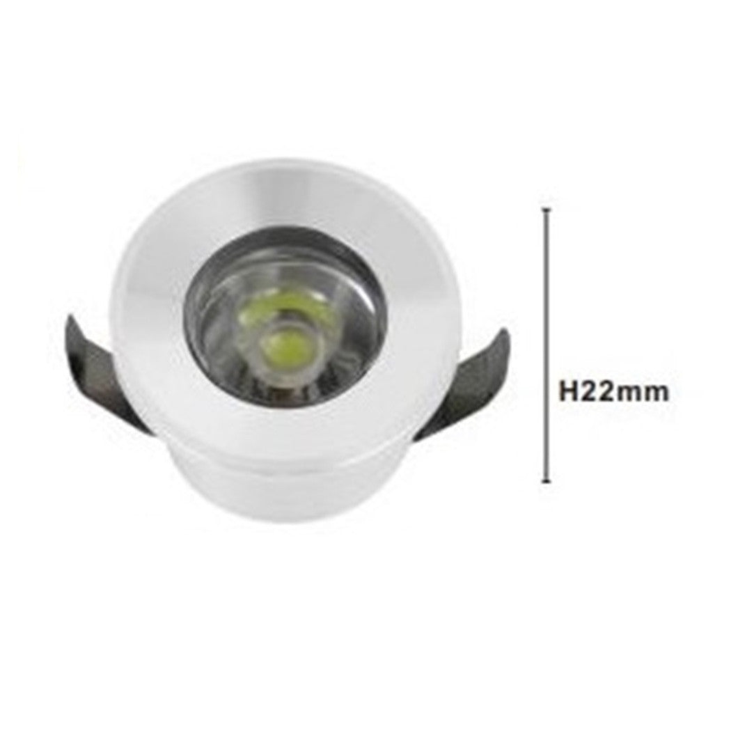 Trade Shop - Faretto 1w Led Incasso A Soffitto Ip20 Bianco Mini Spot Segnapassi Luce Calda 00229         
