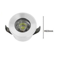 Trade Shop - Faretto 1w Led Incasso A Soffitto Ip20 Bianco Mini Spot Segnapassi Luce Calda 00229         