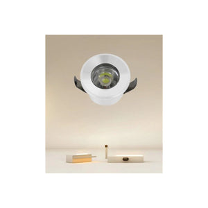Trade Shop - Faretto 1w Led Incasso A Soffitto Ip20 Bianco Mini Spot Segnapassi Luce Calda 00229 -        