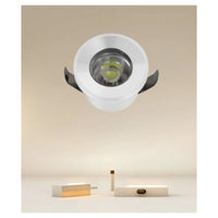 Trade Shop - Faretto 1w Led Incasso A Soffitto Ip20 Bianco Mini Spot Segnapassi Luce Calda 00229         
