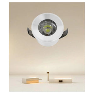 Trade Shop - Faretto 1w Led Incasso A Soffitto Ip20 Bianco Mini Spot Segnapassi Luce Naturale 00212         