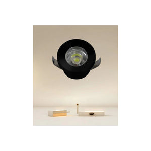 Trade Shop - Faretto 1w Led Incasso A Soffitto Ip20 Nero Mini Spot Segnapassi Luce Calda 00304         