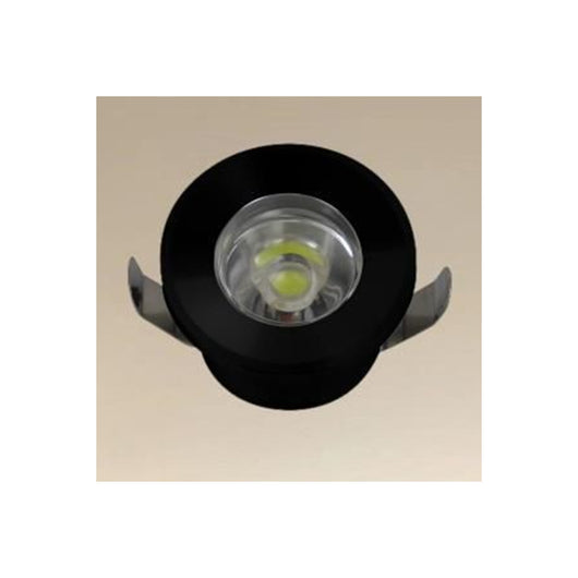 Trade Shop - Faretto 1w Led Incasso A Soffitto Ip20 Nero Mini Spot Segnapassi Luce Fredda 00281 -        