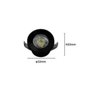 Trade Shop - Faretto 1w Led Incasso A Soffitto Ip20 Nero Mini Spot Segnapassi Luce Naturale 00298         