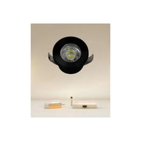 Trade Shop - Faretto 1w Led Incasso A Soffitto Ip20 Nero Mini Spot Segnapassi Luce Naturale 00298         