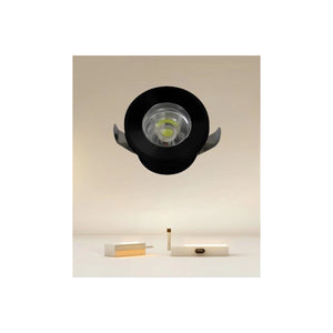 Trade Shop - Faretto 1w Led Incasso A Soffitto Ip20 Nero Mini Spot Segnapassi Luce Naturale 00298         
