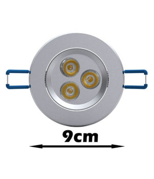 Faretto 3 Led 3 W Ad Incasso Con Alette A Molla Rotondo Luce Fredda O Calda         