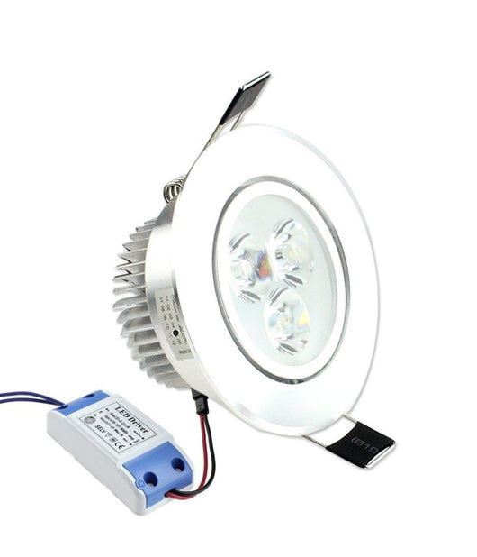 Faretto 3 Led 3 W Ad Incasso Con Alette A Molla Rotondo Luce Fredda O Calda  -bianco Caldo      -