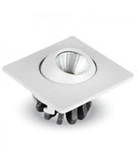 Faretto 3w Orientabile Quadrato Da Incasso Bianco Con Alette Per Cartongesso  -bianco Caldo      -