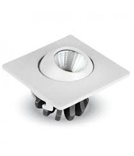 Faretto 3w Orientabile Quadrato Da Incasso Bianco Con Alette Per Cartongesso  -bianco Caldo      -