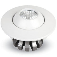 Trade Shop - Faretto 3w Orientabile Tondo Da Incasso Bianco Lucido Con Alette Per Cartongesso - -bianco Freddo      -