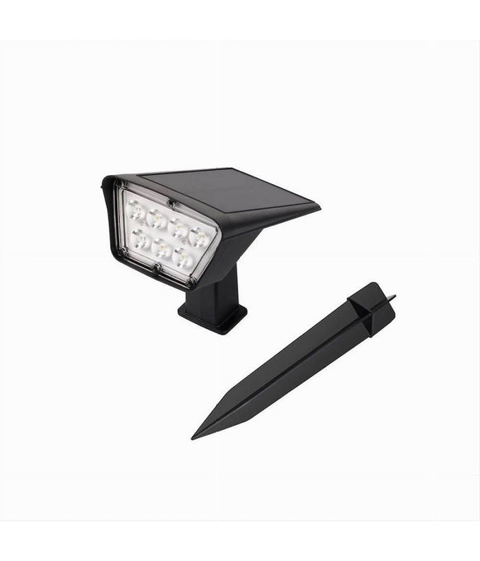 Faretto 7led Picchetto Ricaricabile Con Pannello Solare Crepuscolare Muro Yh0514         