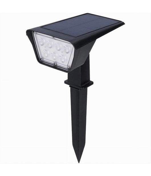 Faretto 7led Picchetto Ricaricabile Con Pannello Solare Crepuscolare Muro Yh0514         