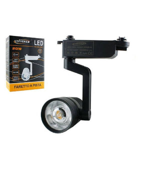 Faretto A Binario Pista 20 Watt Nero Luce Fredda Naturale Calda 2 Poli F-20w8h         
