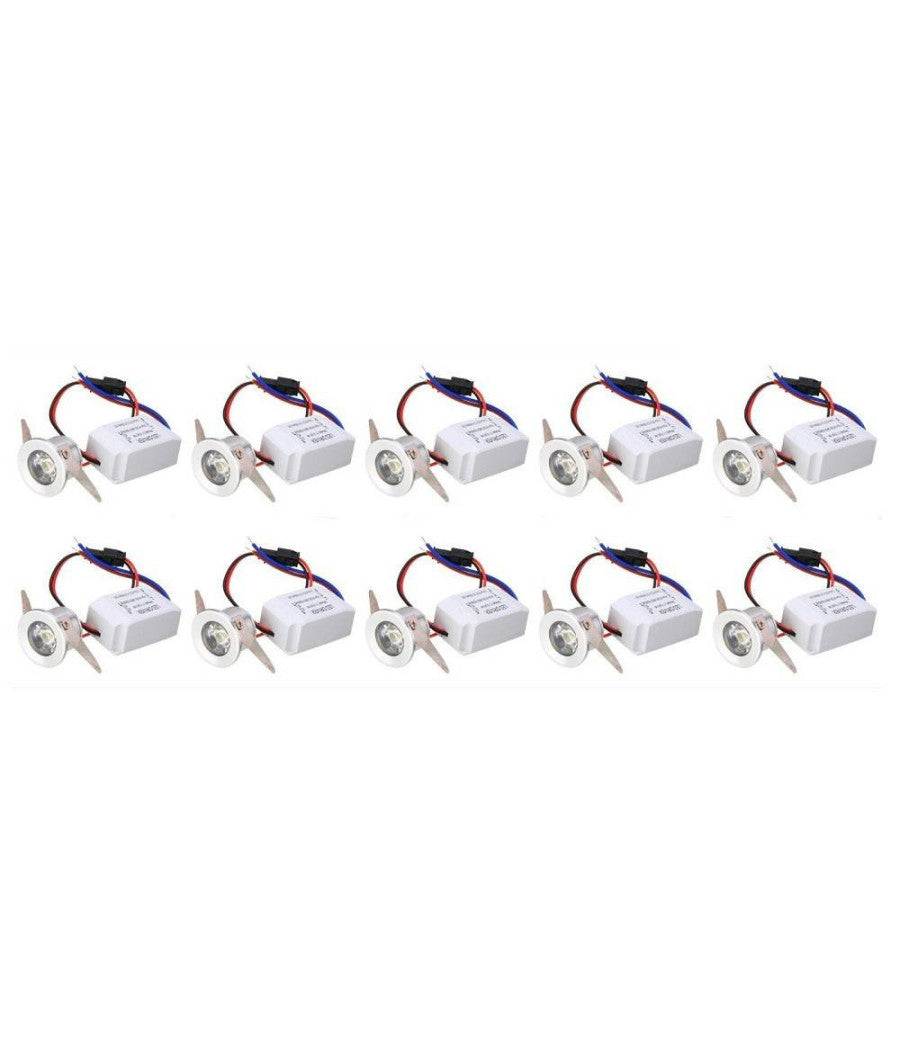 Faretto A Led Da 1w Punto Luce Ad Incasso Bianco Caldo Freddo 220v Set Da 10pz         