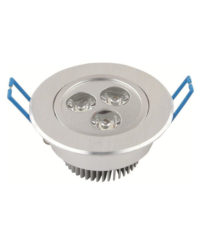 Faretto A Led Da 3 Watt Da Incasso A Molla Con Alette Luce Fredda         