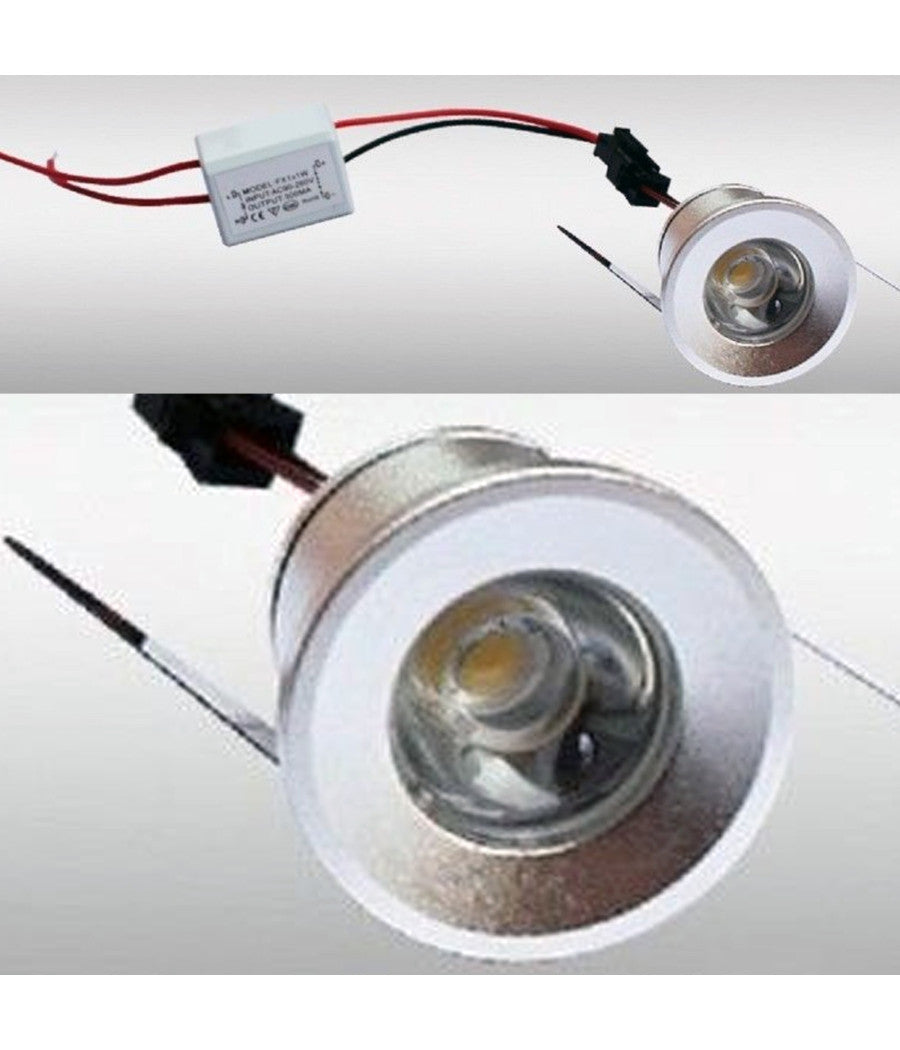 Faretto A Led Da Incasso Foro 25mm 1 Led 1w Luce Caldo Freddo Per Interno Ip20  -bianco Freddo      -