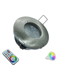 Faretto A Led Da Incasso Per Bagno Box Doccia Lampada Rgbw 10w Gu10 Cromoterapia         