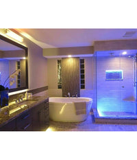 Faretto A Led Da Incasso Per Bagno Box Doccia Lampada Rgbw 10w Gu10 Cromoterapia         