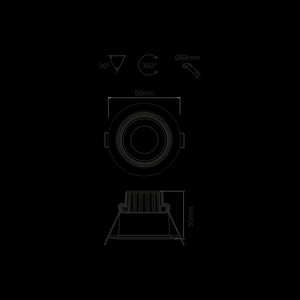 Faretto a led da incasso tondo orientabile Dimmerabile 8W IP44 4000k