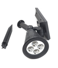 Faretto A Led Luce Bianca Con Pannello A Energia Solare Picchetto Giardino Ip65         