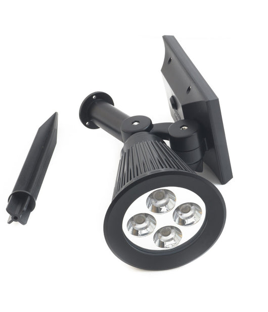 Faretto A Led Luce Bianca Con Pannello A Energia Solare Picchetto Giardino Ip65         