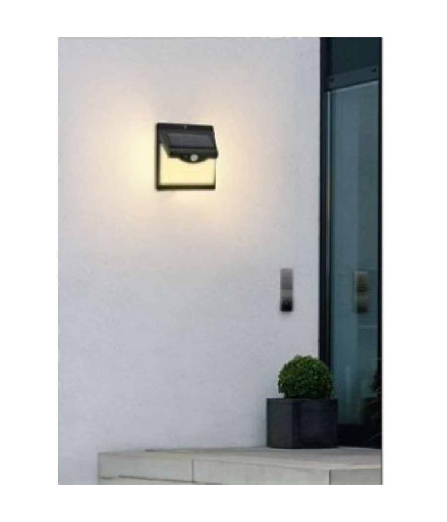 Faretto Applique Led A Parete Con Pannello Solare Luce Fredda 6500k Ip65 So-a3         