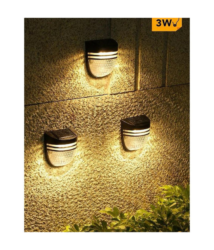 Faretto Applique Led Giardino Ricaricabile 3 W Con Pannello Solare Ip65 Yh0613         