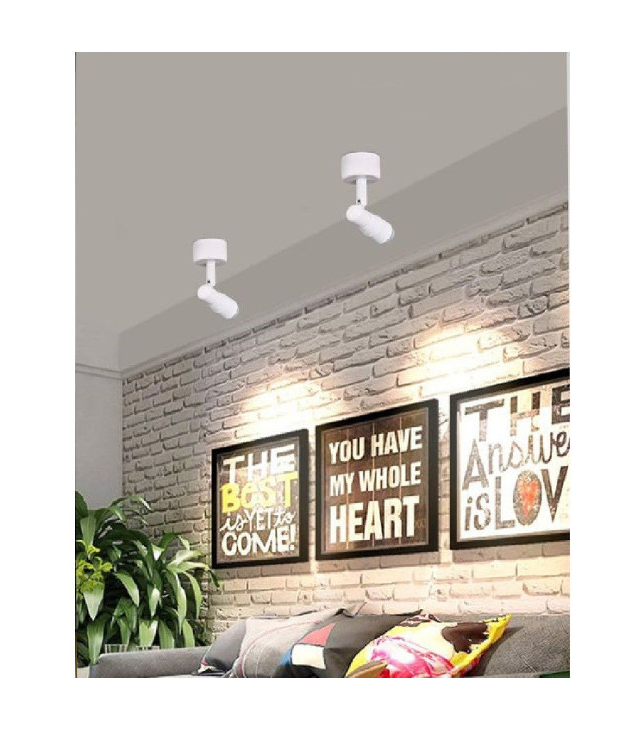 Faretto Applique Led Orientabile 3w A Soffitto Parete Vari Toni Luce Bianco F07b         