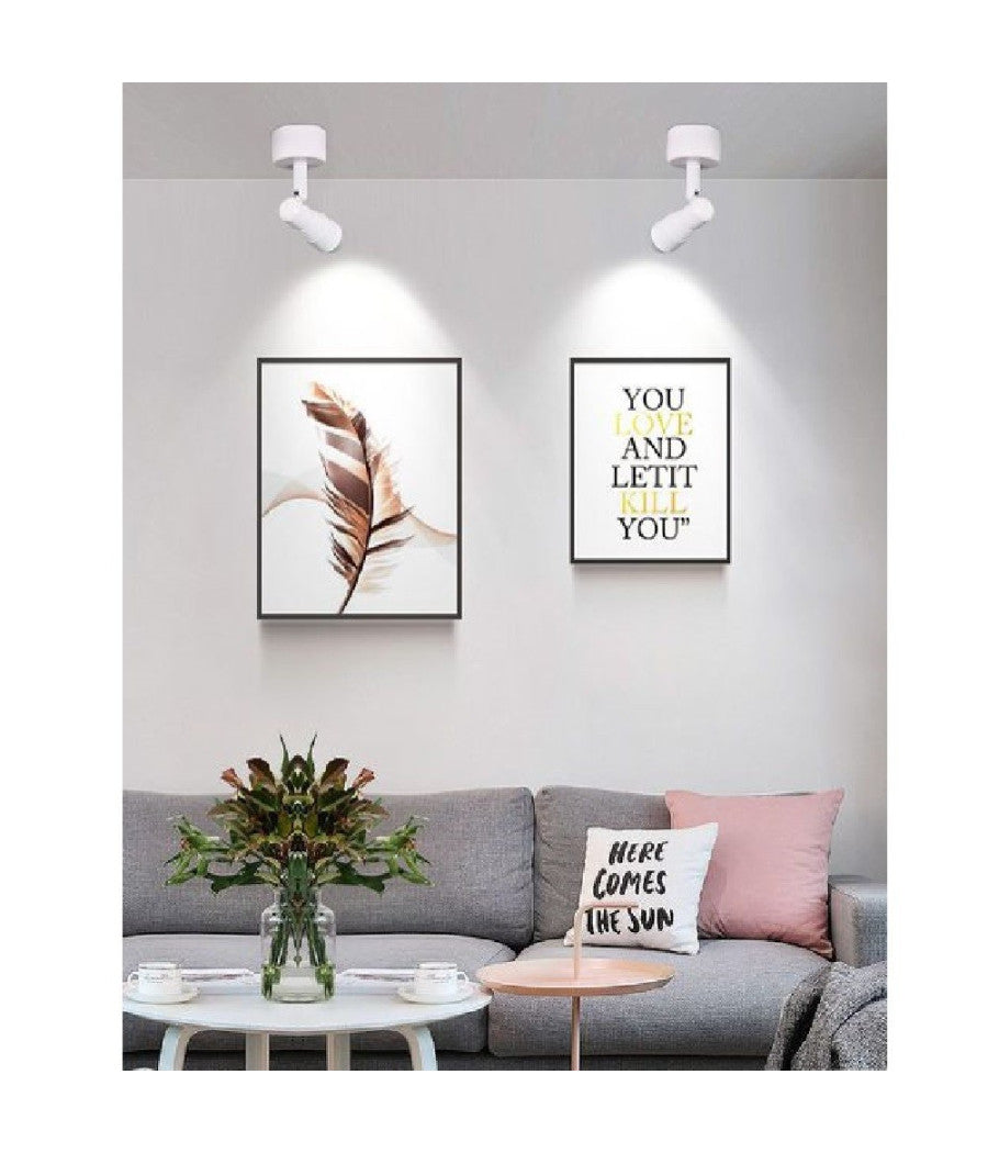 Faretto Applique Led Orientabile 3w A Soffitto Parete Vari Toni Luce Bianco F07b         