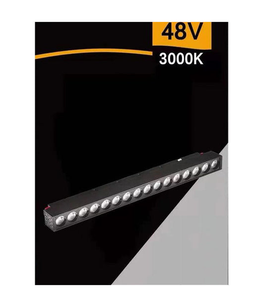 Faretto Barra Led 18w Magnetico Per Binario Monofase 48v Luce 4000k 3000k Fr-18w  -bianco Caldo      -