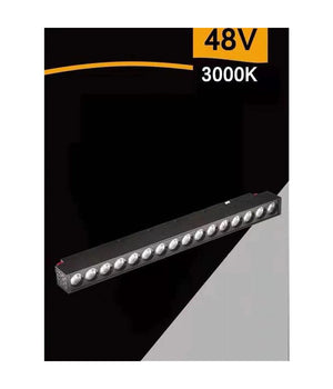Faretto Barra Led 18w Magnetico Per Binario Monofase 48v Luce 4000k 3000k Fr-18w         