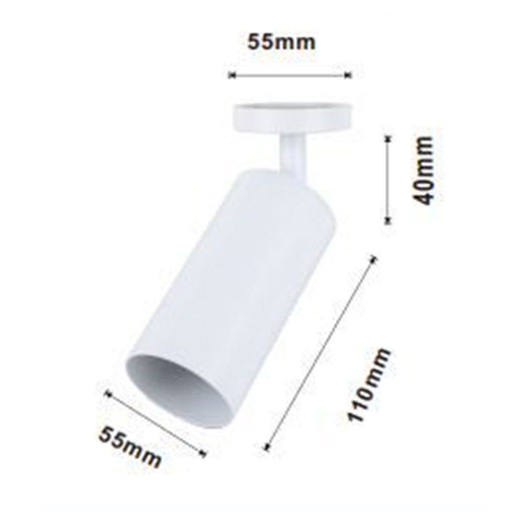 Trade Shop - Faretto Bianco Attacco Gu10 Applique A Cilindro Soffitto Parete Per Interni Ip20 00717         