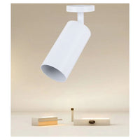 Trade Shop - Faretto Bianco Attacco Gu10 Applique A Cilindro Soffitto Parete Per Interni Ip20 00717         