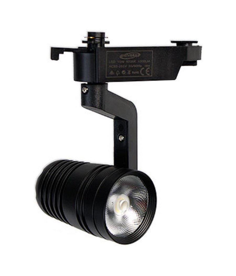Faretto Binario Led Cob 10w Nero Staffa Luce Fredda 6500k Naturale 4000k F-10w8h         