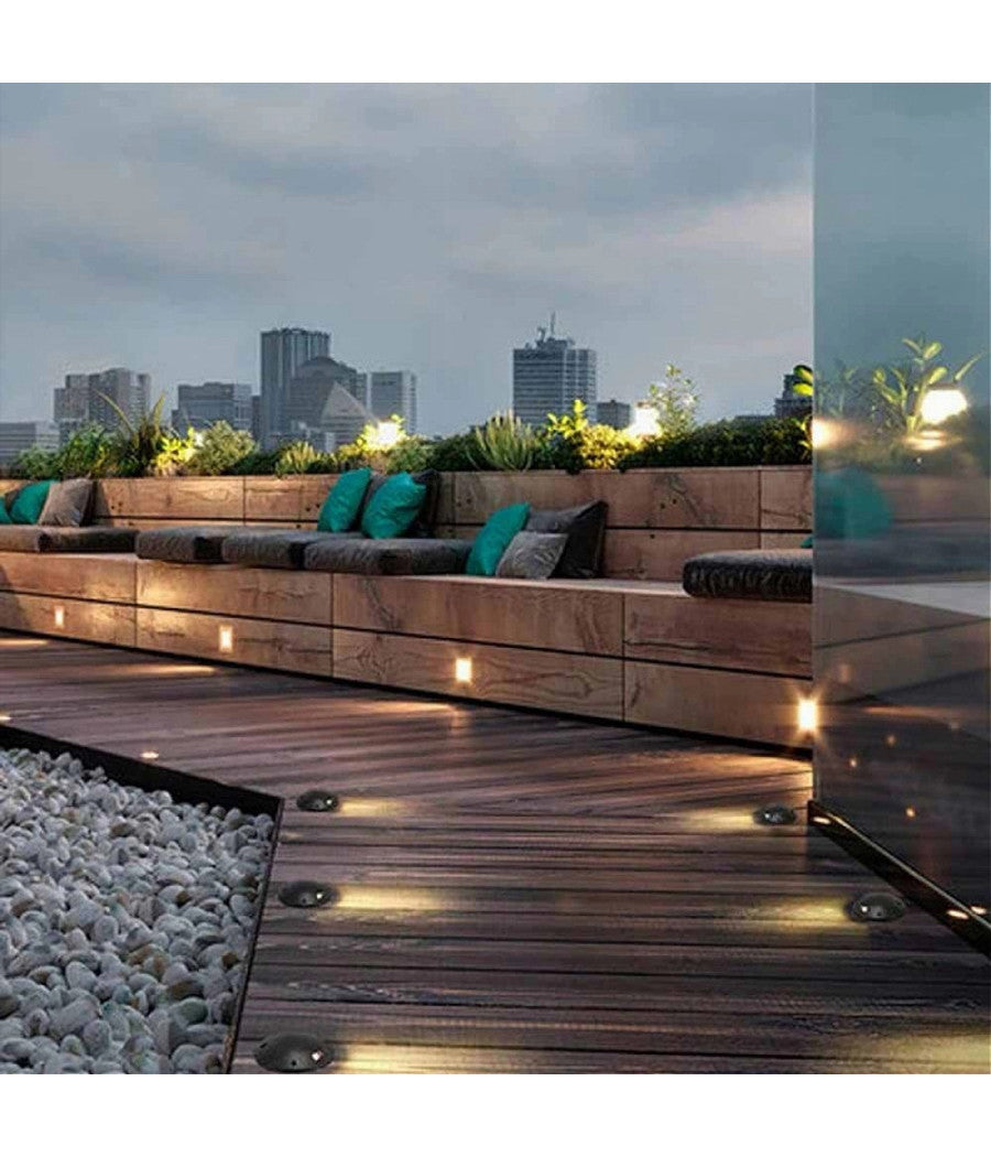 Faretto Calpestabile Led 1w 1 Fascio Luce Lampada Segnapassi Per Esterno Ip67 321  -bianco Naturale      -