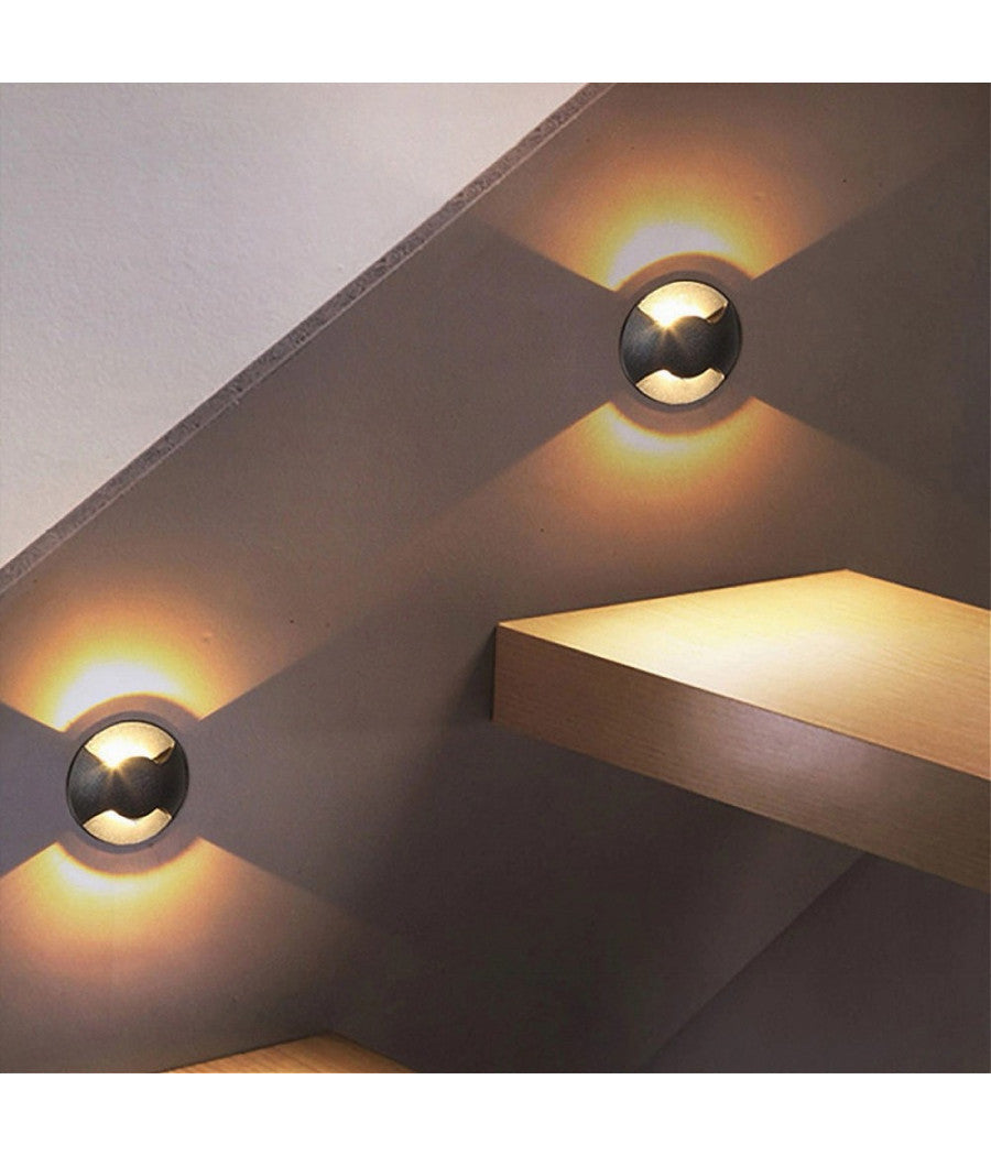 Faretto Calpestabile Led 1w 2 Fasci Luce Lampada Segnapassi Per Esterno Ip67 322  -bianco Naturale      -