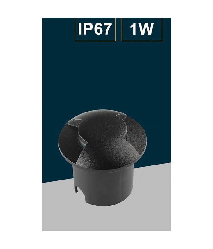 Faretto Calpestabile Led 1w 2 Fasci Luce Lampada Segnapassi Per Esterno Ip67 322  -bianco Naturale      -