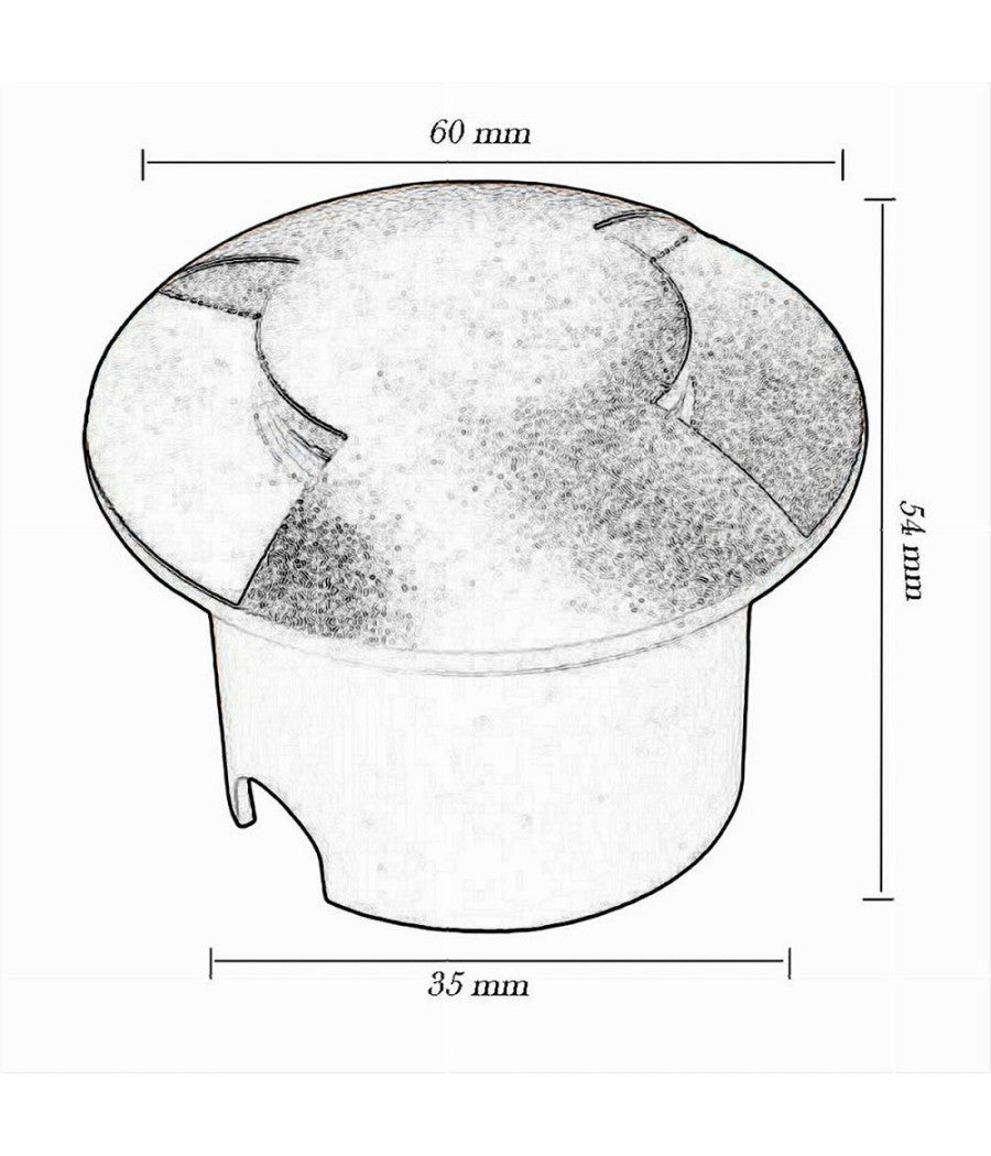 Faretto Calpestabile Led 1w 2 Fasci Luce Lampada Segnapassi Per Esterno Ip67 322  -bianco Naturale      -