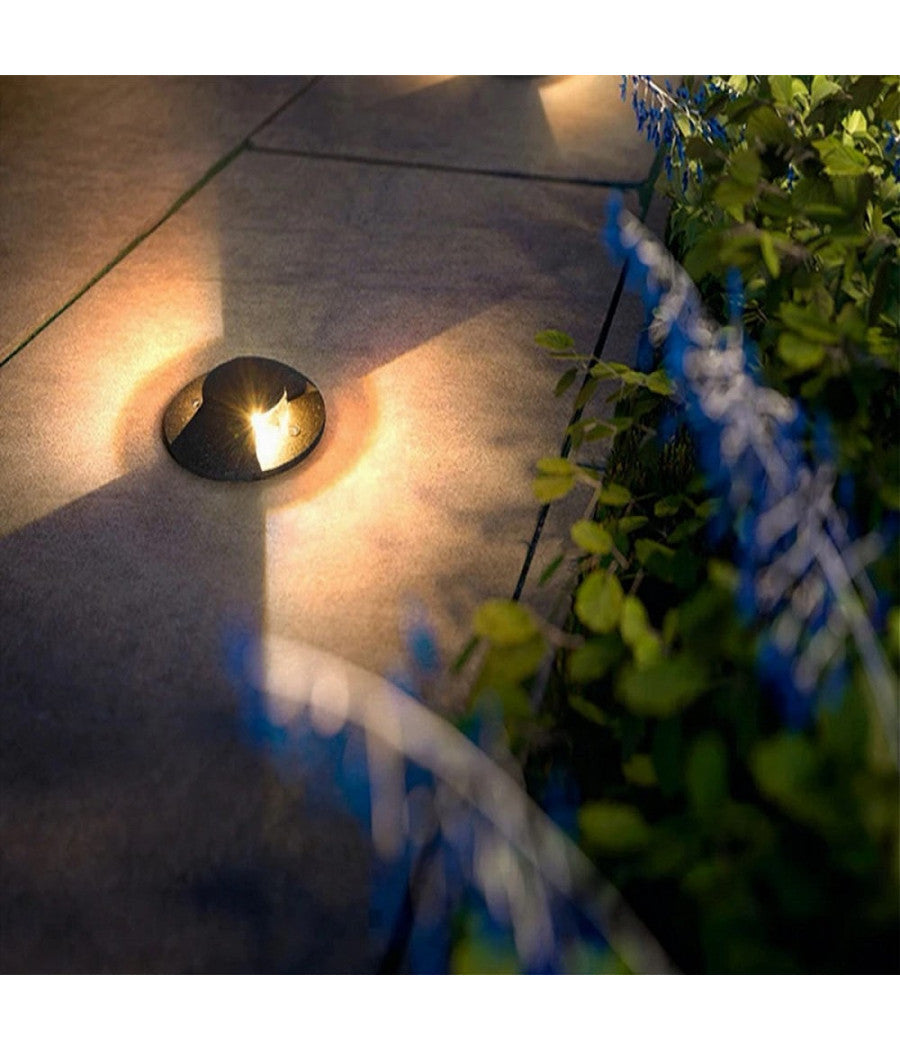 Faretto Calpestabile Led 1w 2 Fasci Luce Lampada Segnapassi Per Esterno Ip67 322         