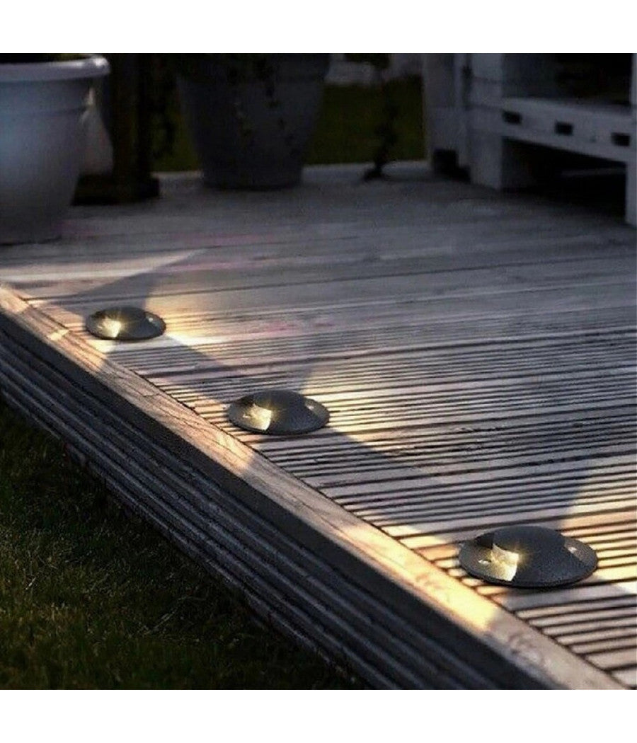 Faretto Calpestabile Led 1w 2 Fasci Luce Lampada Segnapassi Per Esterno Ip67 322         