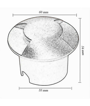 Faretto Calpestabile Led 1w 2 Fasci Luce Lampada Segnapassi Per Esterno Ip67 322         