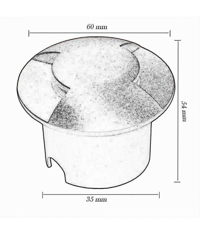 Faretto Calpestabile Led 1w 2 Fasci Luce Lampada Segnapassi Per Esterno Ip67 322         